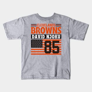 Cleveland Browns Njoku 85 American Flag Football Kids T-Shirt